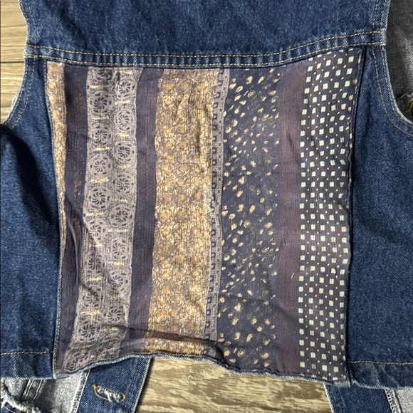 Vintage Stylish Denim Vest Boho cottage core small - Picture 2 of 3